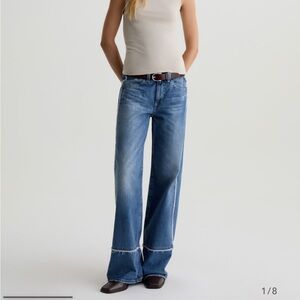 AG Adriano Goldschmied Blue Wide-Leg Jeans - SIZE 25 BUT FIT 27
